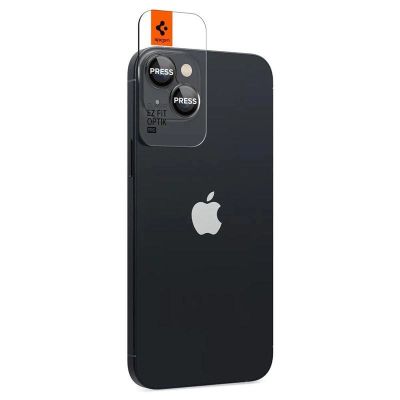 7. Spigen Glas.tR EZ Fit Optik Camera Protector for iPhone 14 / Plus / 15 / Plus - Black 2 pcs.