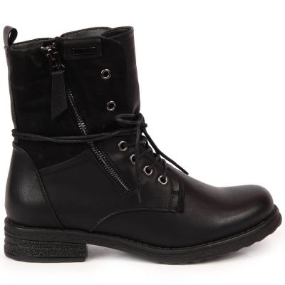 15. Jezzi W JEZ254A lace-up and zipper work boots, black