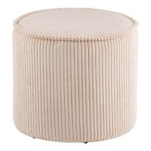 POUF CORDUROY BEIGE D40X35CM