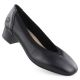 Women's leather pumps with low heels, black, Rieker 43452-00
