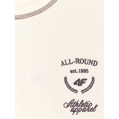 6. Women's oversize printed T-shirt 4F 4FRSS25TTSHF2979-11S