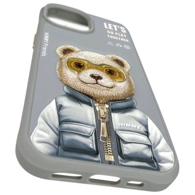 9. Nimmy Cool&Cute 2.0 Bear Case for iPhone 15 - Gray