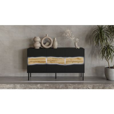5. INSERTO 3D chest of drawers 143.5x40x80 black + LED