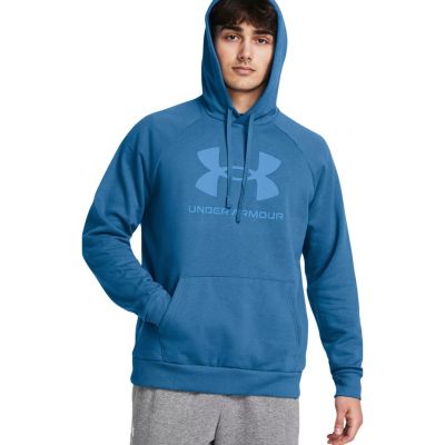 2. Men's Under Armour Rival Fleece Logo HD Hoodie Blue 1379758 406 L