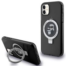 Karl Lagerfeld Ring Stand Karl&Choupette MagSafe case for iPhone 11 / Xr - black