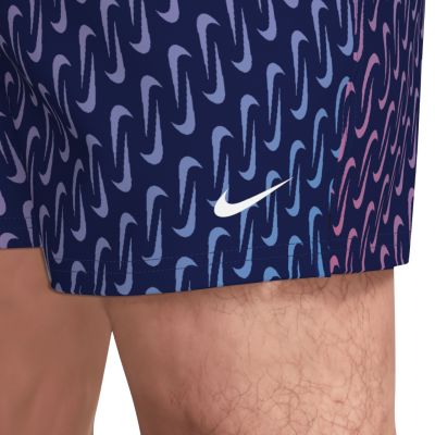 4. Nike Breaker Swoosh Link Midnig Navy-Pink-Purple Swim Shorts NESSG577 440