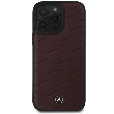 3. Mercedes MB Waves Leather Case for iPhone 16 Pro Max - Red