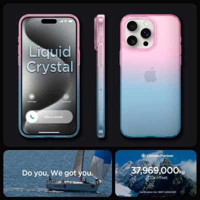 11. Spigen Liquid Crystal iPhone 15 Pro Case - Pink/Blue
