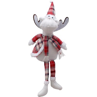 9. DECORATIVE CHRISTMAS REINDEER RED CHECKERED 35+20CM
