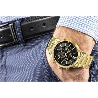 4. Giewont Chronograph Sapphire Gold Black Men's Watch GW8510-B5