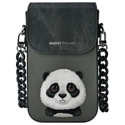Nimmy Big Eyed Pet 2.0 Panda Phone Bag - Black
