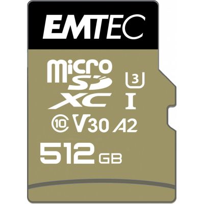 Emtec ECMSDM512GXC10SP 512GB MicroSDXC UHS-I Class 10 Flash Memory