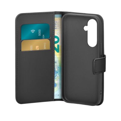6. Puro Booklet Case with Flip and Wallet for Samsung Galaxy S25+ - Black