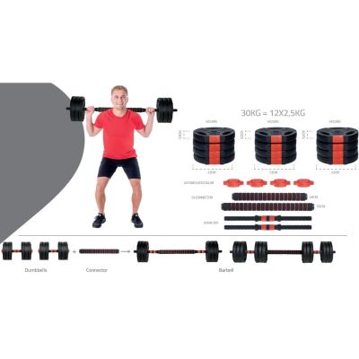 36. FOLDABLE COMPOSITE BAR BELL 30KG PURE 2 IMPROVE