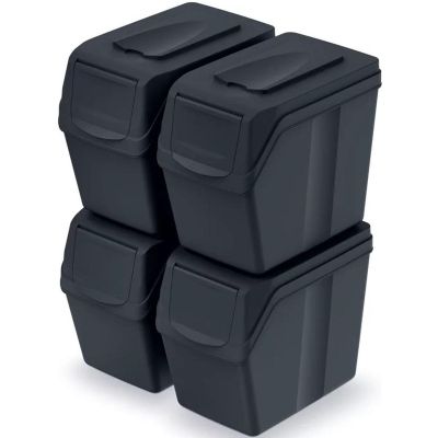 GARBAGE BINS 20 L SORTIBOX SET 4 PCS ANTHRACITE - end