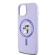 6. Karl Lagerfeld Silicone Karl&Choupette Heads Ring MagSafe iPhone 15 Case - Purple
