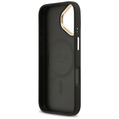 7. Guess Grained Strass Logo MagSafe case for iPhone 17 - black