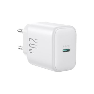 2. Joyroom JR-TCF20 USB-C PD 20W network charger - white + USB-C / USB-C cable 1m