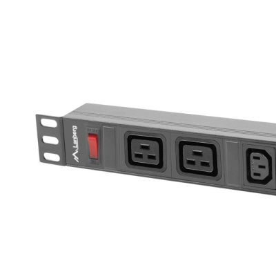 2. LANBERG 19" RACK POWER DISTRIBUTION UNIT PDU PDU-02I1908I-0200-C20-BK (1U, 16A, 2X C19, 8X IEC C13, 2M, C20 PLUG)