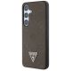 2. Guess Grained Hot Stamp Peony Pattern Triangle Logo MagSafe Case for Samsung Galaxy S25 - Brown
