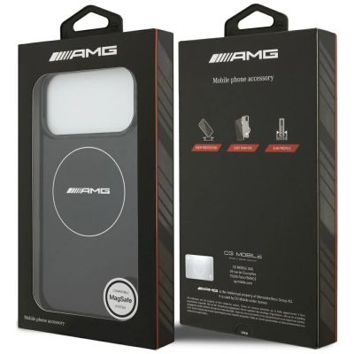 8. AMG Double Layer Transparent Smocked MagSafe Case for iPhone 17 Pro Max - Black