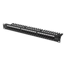 Patch panel 24 port 1U 19" category 6A UTP with cable organizer black LANBERG