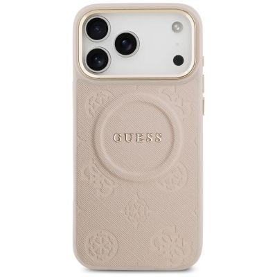 3. Guess Peony Hot Stamp MagSafe Case for iPhone 17 Pro Max - Pink