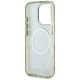 7. Guess Glitter Flowers Triangle Buttons MagSafe case for iPhone 16 Pro Max green