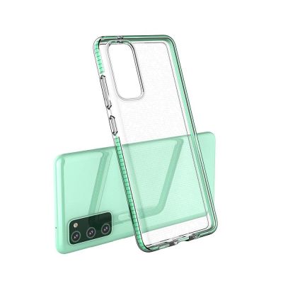 4. Spring Case clear TPU gel protective cover with colorful frame for Samsung Galaxy A72 4G yellow