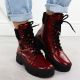 7. Women's red patent leather platform ankle boots Rieker Y0220-33