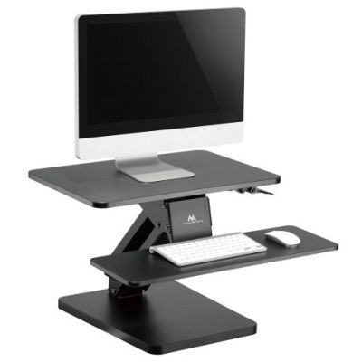 5. Maclean MC-882 Desk Stand for Keyboard, Monitor, or Laptop. For sitting and standing work. Gas spring. Black.