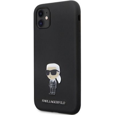 2. Karl Lagerfeld KLHCN61SMHKNPK case for iPhone 11 / Xr - black Silicone Ikonik Metal Pin