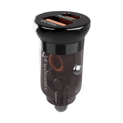 3. Wozinsky 65W Car Charger USB-C PD 65W / USB-A 45W QC 3.0 - Black
