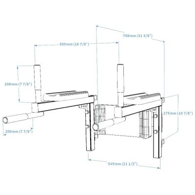 7. Exercise Bars with Back Support for BenchK Wall Bars DB1W