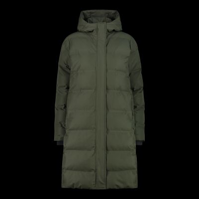 3. CMP women's hooded coat, insulated, waterproof, green (34K0096/F905)