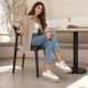 9. Leather platform sneakers, white, Filippo DP6122