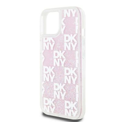 6. DKNY Liquid Glitter Multilogo case for iPhone 15 / 14 / 13 - pink