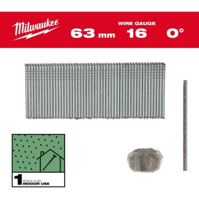 MILWAUKEE PINS 16G/63mm/0° FOR M18 FN16GS /2500pcs.