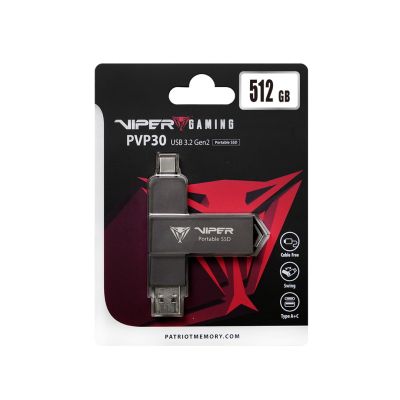 5. Patriot PVP30 SSD 512GB 1000MB/s USB Duo A+C 3.2 Gen2 Alu
