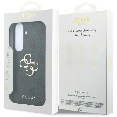 7. Guess Embossed 4G Ring Classic Logo MagSafe Case for Samsung Galaxy S26 FE - Black