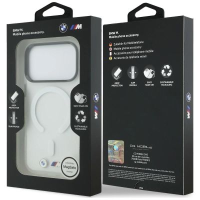 8. BMW M IML Frosted Metal Logo & Trims MagSafe Case for iPhone 18 Pro Max / 17 Pro Max - Transparent