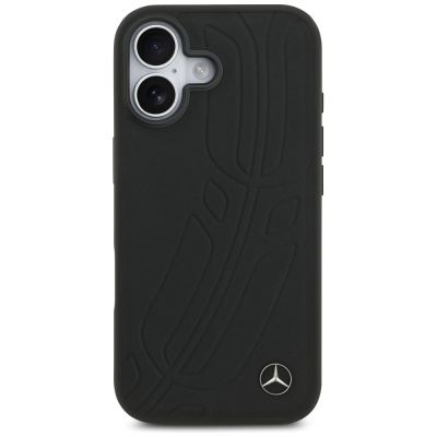 3. Mercedes Leather Large Laurel Leave MagSafe Case for iPhone 17 - Black