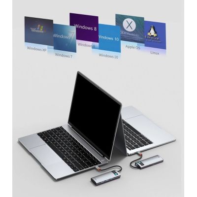 20. Baseus Metal Gleam Series 5-in-1 Multifunctional HUB USB Type C - USB Type C Power Delivery 100 W / HDMI 4K 30 Hz / 3x USB 3.2 Gen 1 (CAHUB-CX0G)