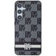 4. DKNY Leather Checkered Mono Pattern & Printed Stripes case for Samsung Galaxy S24+ - black