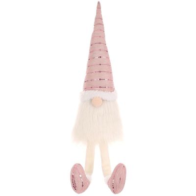 4. SHINY SANTA DECORATIVE gnome 38+20CM PINK
