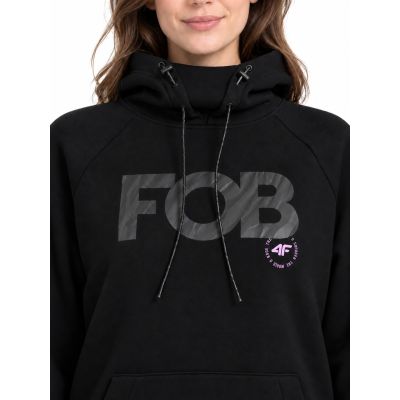 7. Women's hooded sweatshirt with an additional stand-up collar and zippers in the pockets 4F 4FWAW26TSWSF2665-20S
