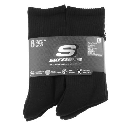 3. Skechers 6pk Core Crew LG Socks S118220-BLK Black 43–46