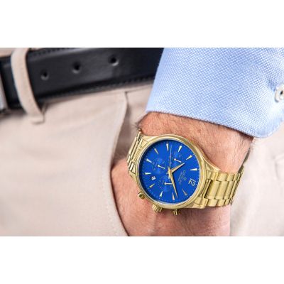 3. Men's Watch Giewont Chronograph Sapphire Gold Blue GW6310-B5