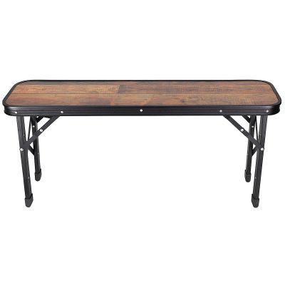 16. FOLDABLE CAMPING TABLE 90x60x70CM AND 2 BENCHES 87x23x39CM WOOD