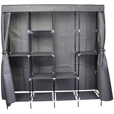 13. TEXTILE WARDROBE 168x45x172CM DARK GREY 45238